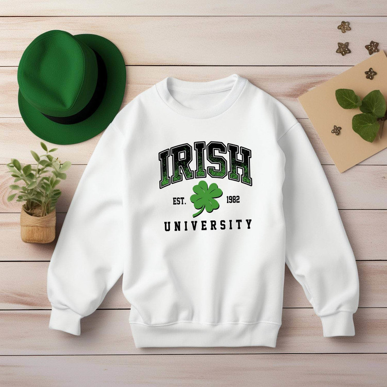 Trendy Four Leaf Clover Short Sleeve , Irish University Inspired Shirt Unisex T Shirt