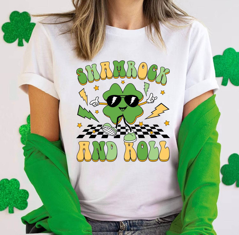 Shamrock And Roll Awesome Shirt, Unique St Patrick's Day Hoodie Tank Top