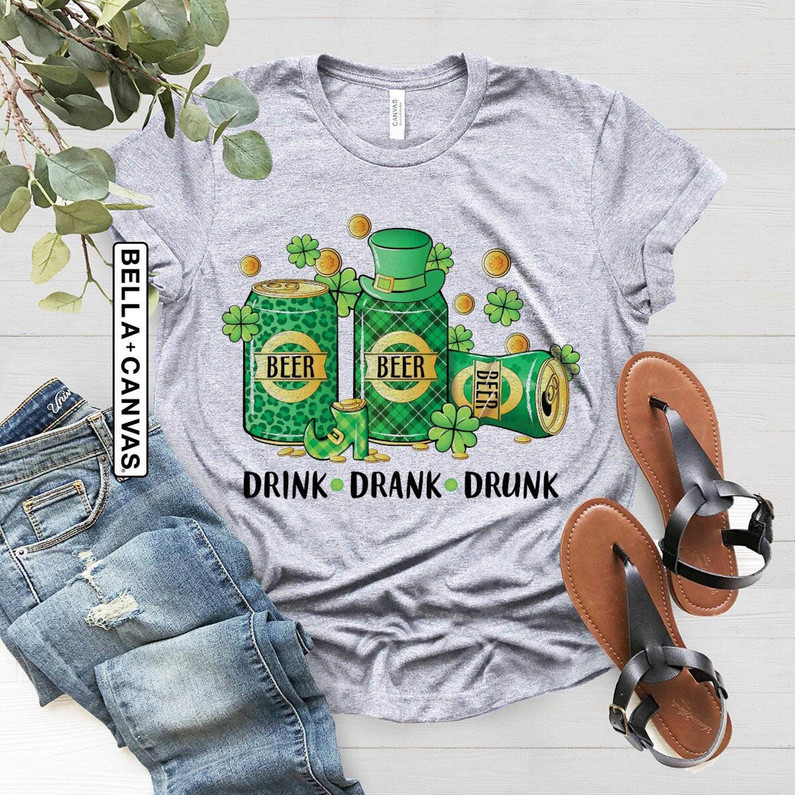 Limited Drink Drank Drunk St Patricks Shirt, Funny Irish Long Sleeve Crewneck