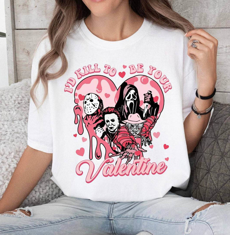 Groovy Valentine Horror Characters T Shirt, I Kill To Be Your Valentine Shirt Sweater