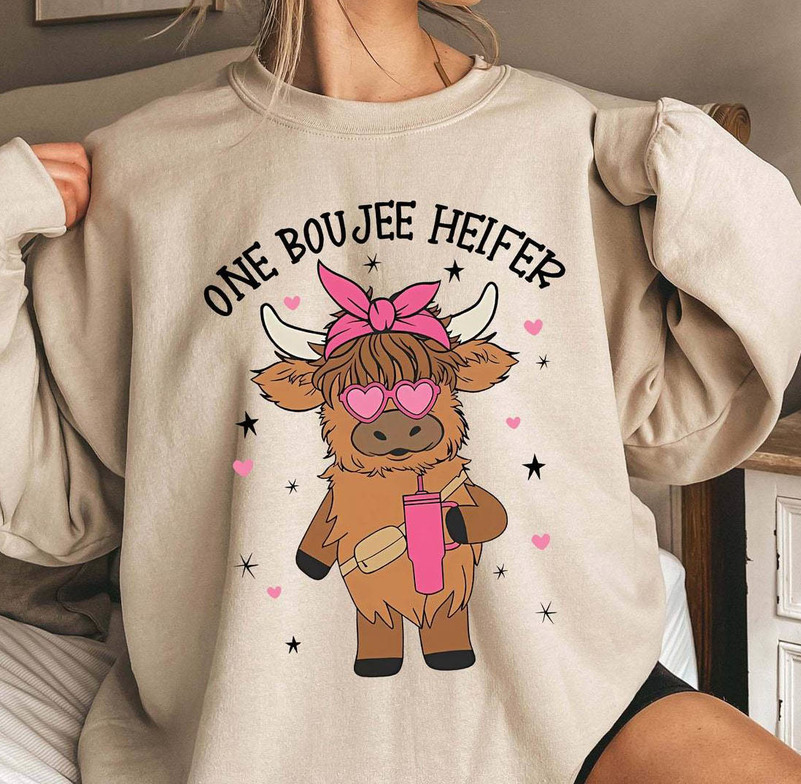 Vintage One Boujee Heifer Shirt, Funny Western Valentine Long Sleeve Tee Tops