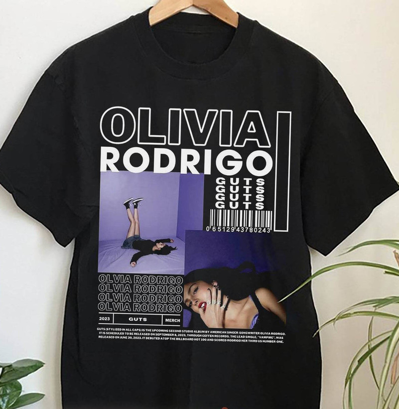 New Rare Olivia Rodrigo Shirt, The Guts World Tour 2024 Unisex T Shirt Short Sleeve