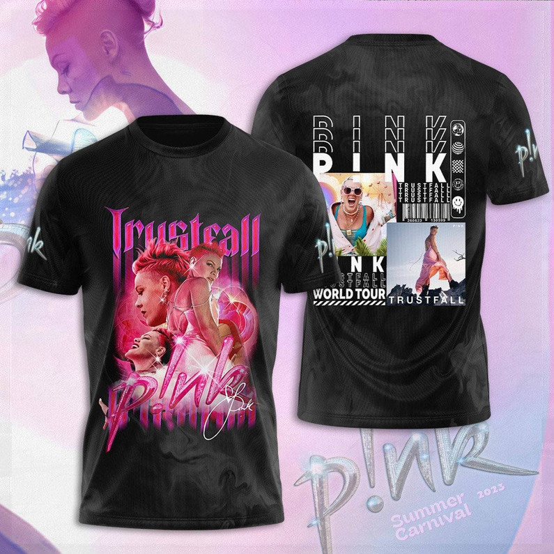 Creative Trustfall Pink Tour Unisex T Shirt , Groovy Pink Summer Carnival Shirt Crewneck
