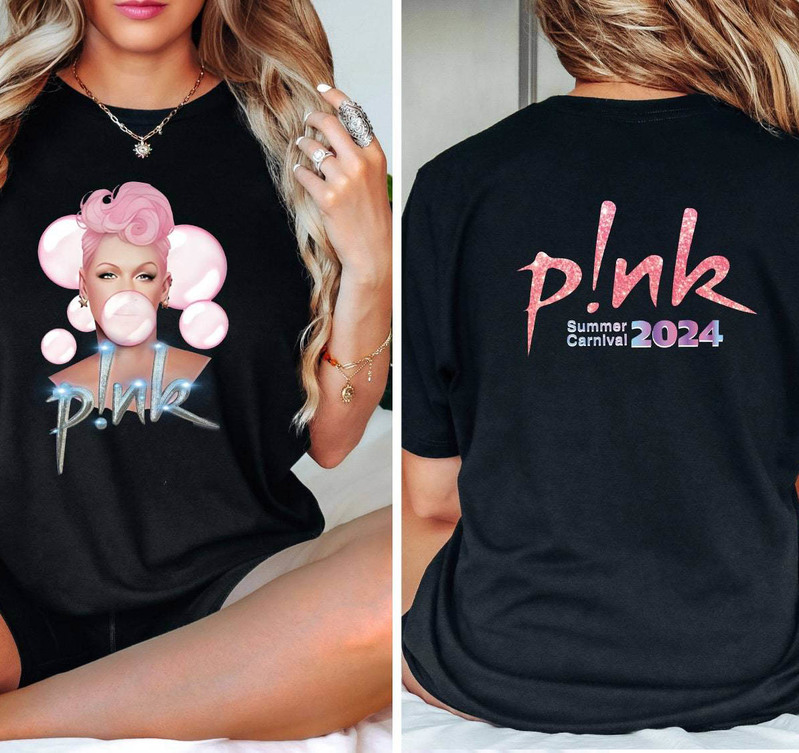 Pink Summer Carnival Comfort Shirt, Trendy Pink Fan Lovers Short Sleeve Crewneck