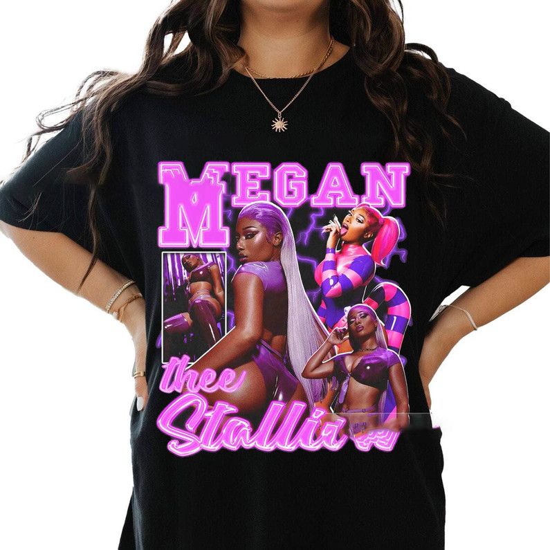 New Rare Megan Thee Stallion Shirt, Mts Tour 2024 Short Sleeve Unisex Hoodie