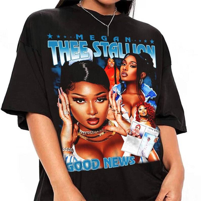 Cool Design Megan Thee Stallion Shirt, Retro Music Tour Short Sleeve Unisex Hoodie