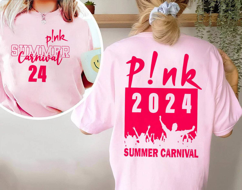 Trendy Pink Singer Summer 2024 Tour T Shirt, Cute Pink Summer Carnival Shirt Sweater