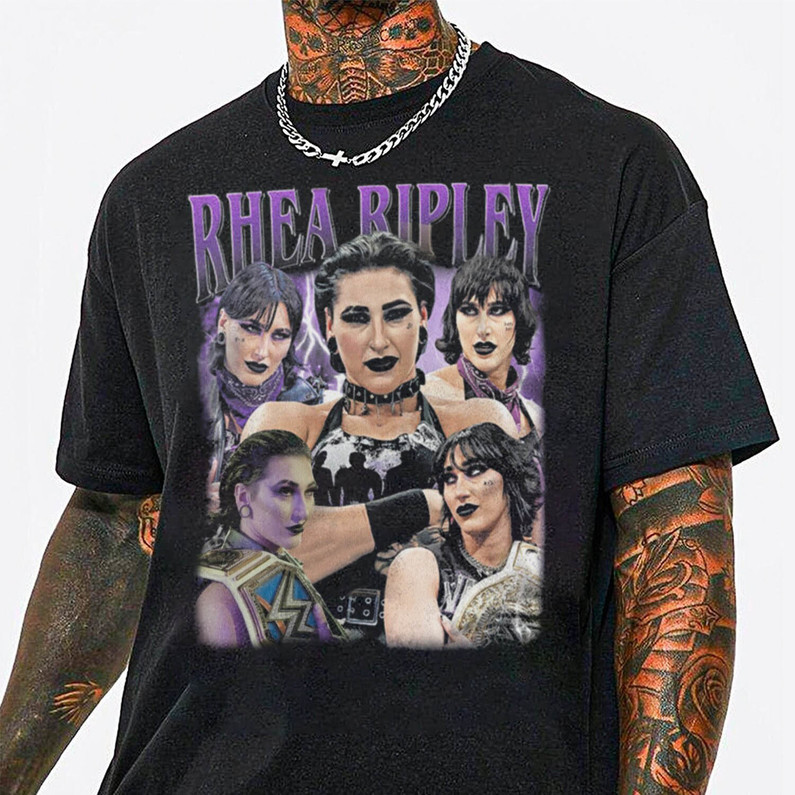 New Rare Rhea Ripley Shirt, Rhea Ripley Homage Wwe Short Sleeve Long Sleeve