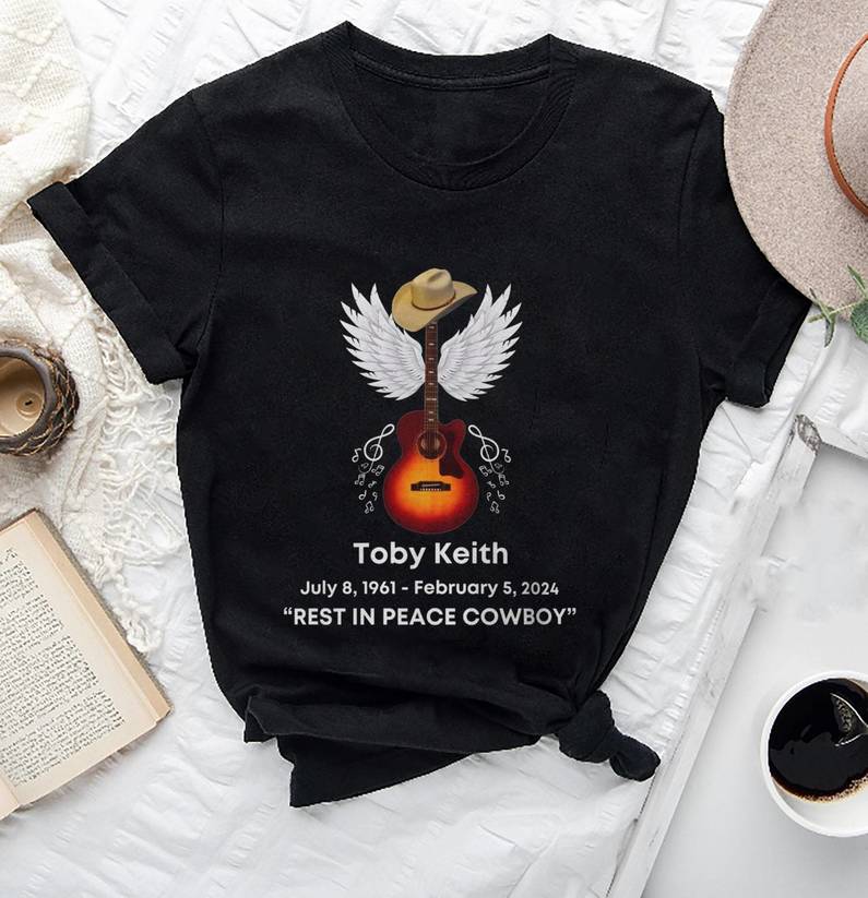 Toby Keith Rip Shirt, Rest In Peace Cowboy Memorial Tee Tops T-Shirt