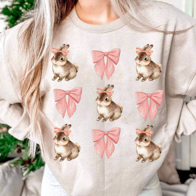 Coquette Bunny Shirt, Easter Vibes Cute Unisex T Shirt Short Sleeve