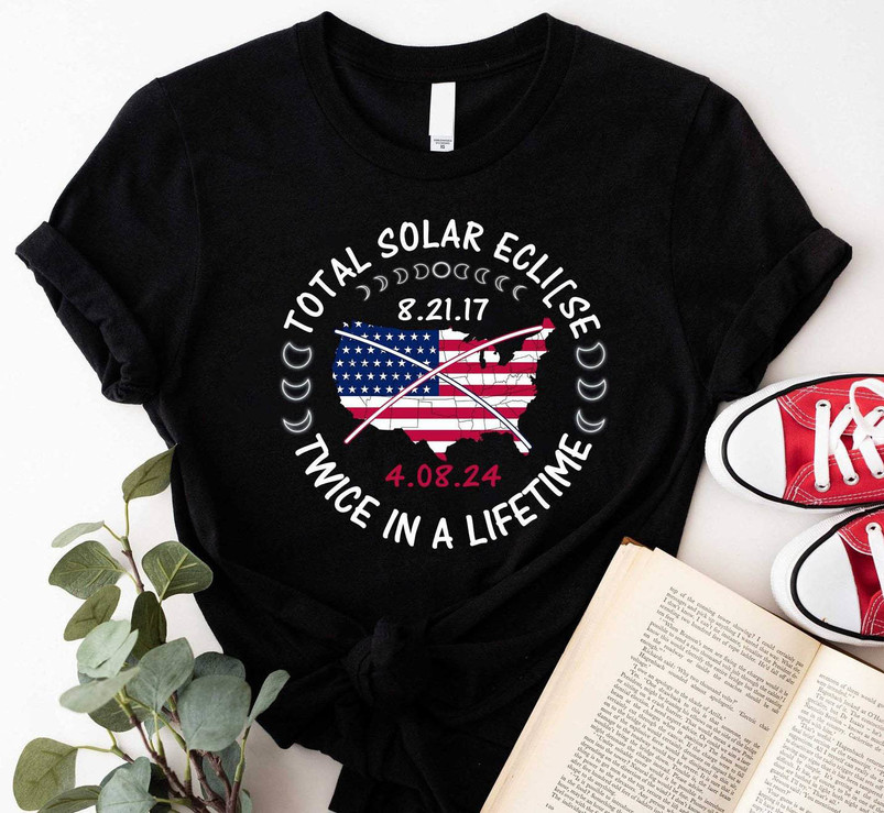 Total Solar Eclipse Retro Shirt, In A Lifetime America Eclipse Short Sleeve Tee Tops