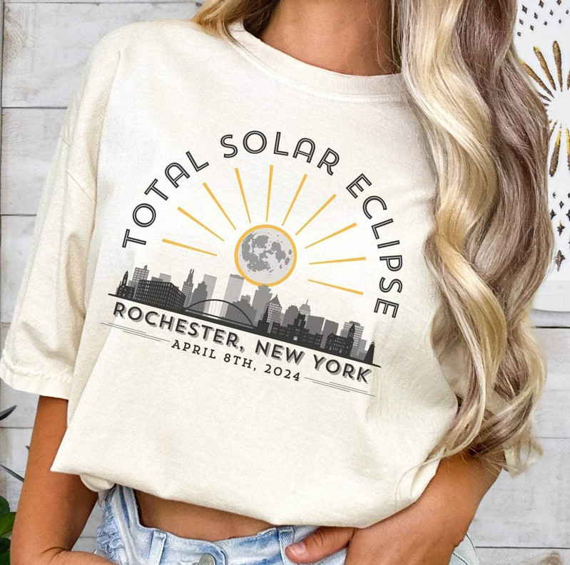 Total Solar Eclipse Vintage Shirt, Rochester New York Totality Short Sleeve Long Sleeve