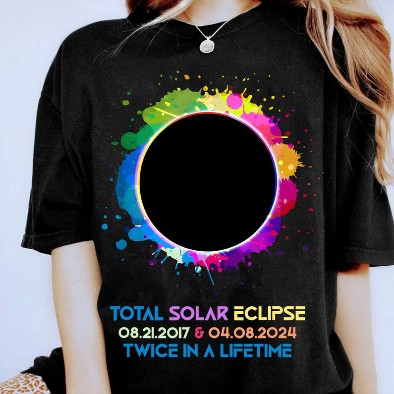 Total Solar Eclipse Shirt, America Totality Colorful Unisex T Shirt Short Sleeve