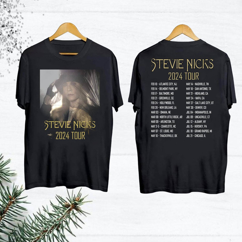 Stevie Nicks 2024 Live In Concert Shirt, Vintage Stevie Nicks Music Short Sleeve Tee Tops