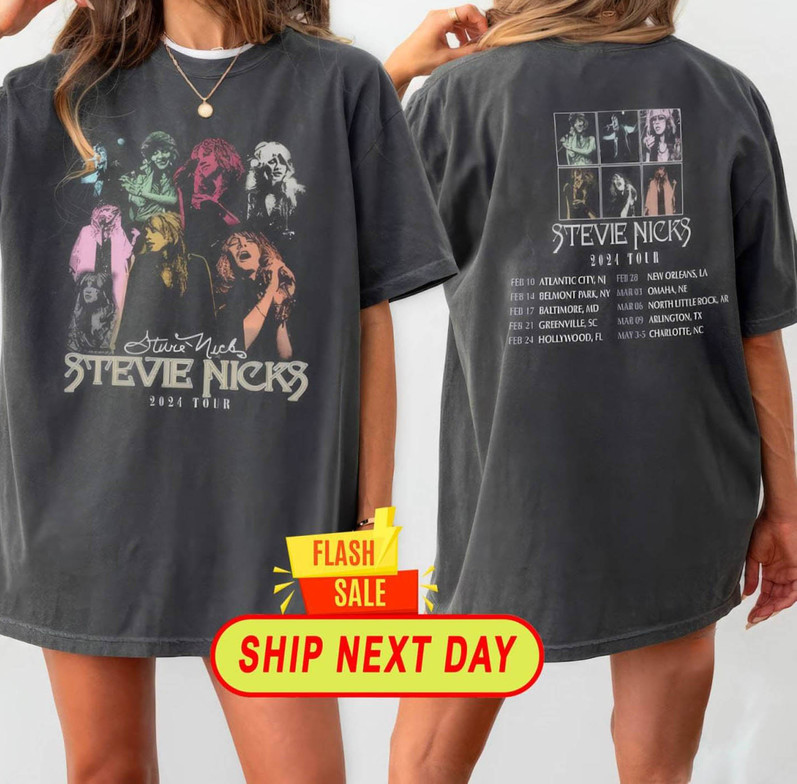2024 Stevie Nicks Live In Concert Shirt, Stevie Nicks 2024 Short Sleeve Long Sleeve