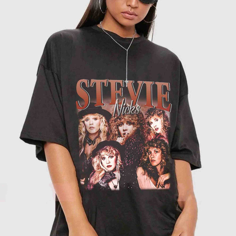 Stevie Nicks 90s Shirt, Retro Stevie Nicks Music Long Sleeve Hoodie