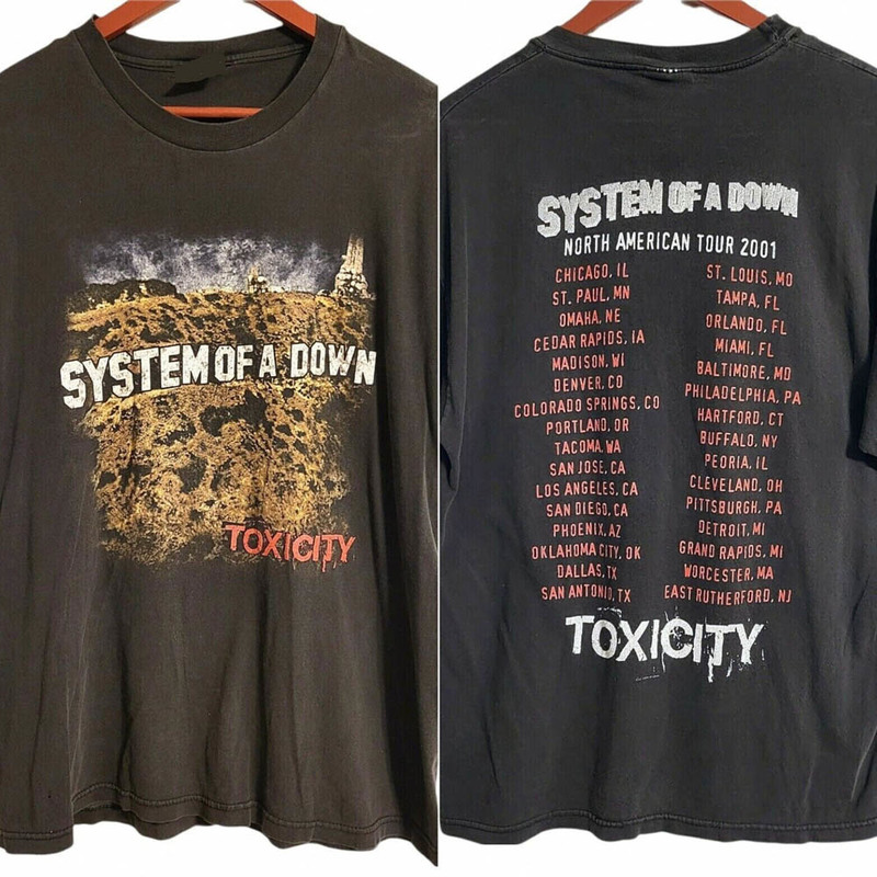 Retro System Of A Down Toxicity Tour Shirt, North American Tour Unisex T-Shirt Tee Tops