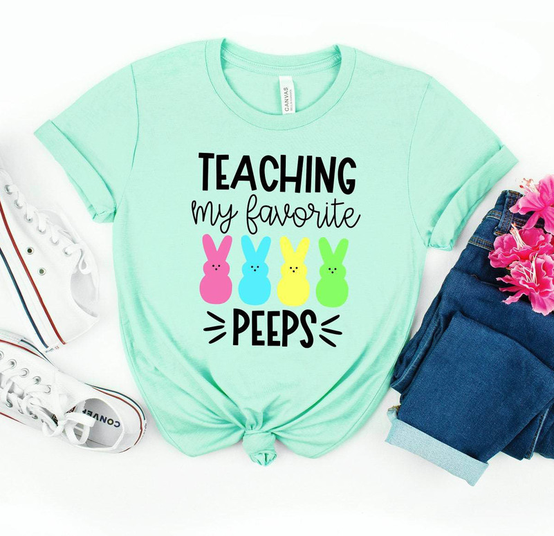 Limited Teaching My Favorite Peeps Shirt, Easter Day Tee Tops Long Sleeve