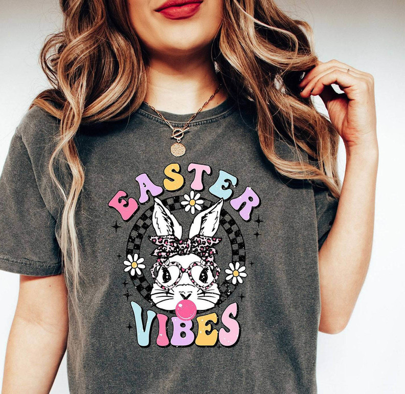 Comfort Easter Vibes Shirt, Easter Bunny Sweater Tank Top