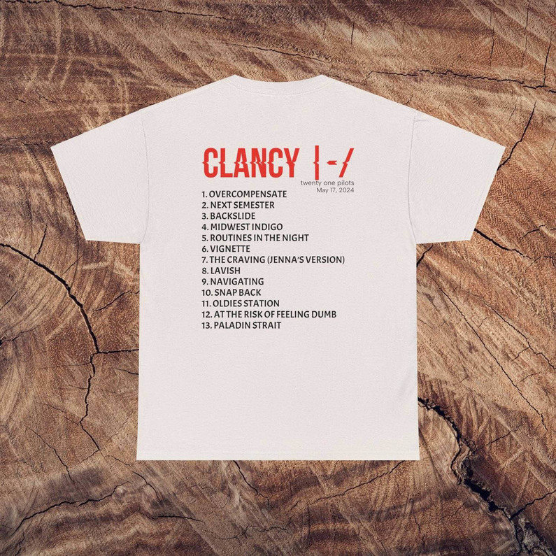 Clancy Track List Fan Made Shirt, Twenty One Pilots Band Crewneck Sweatshirt