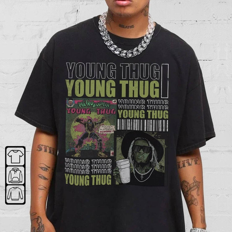 Vintage Young Thug Shirt, Rap Gift Unisex Hoodie Tank Top