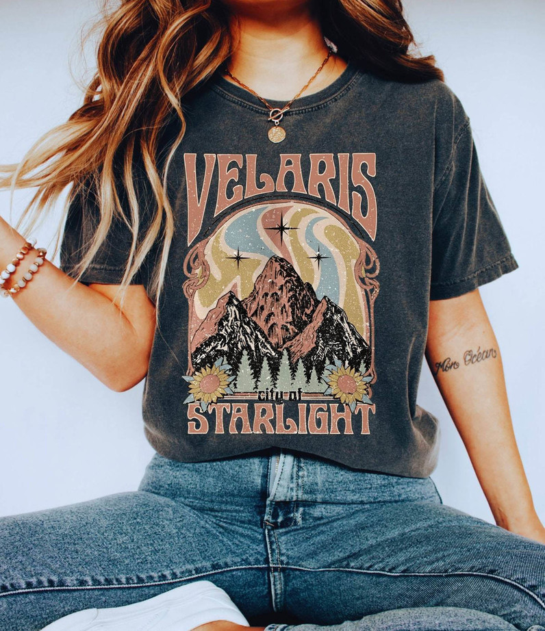 Vintage Velaris City Of Starlight Shirt, The Night Court Long Sleeve Hoodie