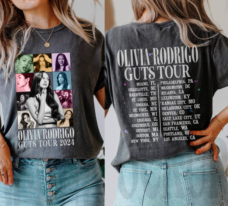 2 Sided Guts Tour 2024 Shirt, Olivia Rodrigo Hoodie Tank Tops