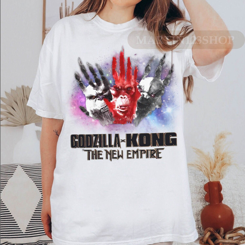 Godzilla X Kong The New Empire Shirt, Godzilla X Kong Trendy Short Sleeve Crewneck Sweatshirt