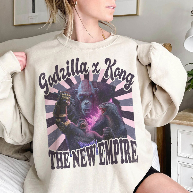 Godzilla X Kong The New Empire Shirt, Retro Godzilla Kongs Short Sleeve Tee Tops