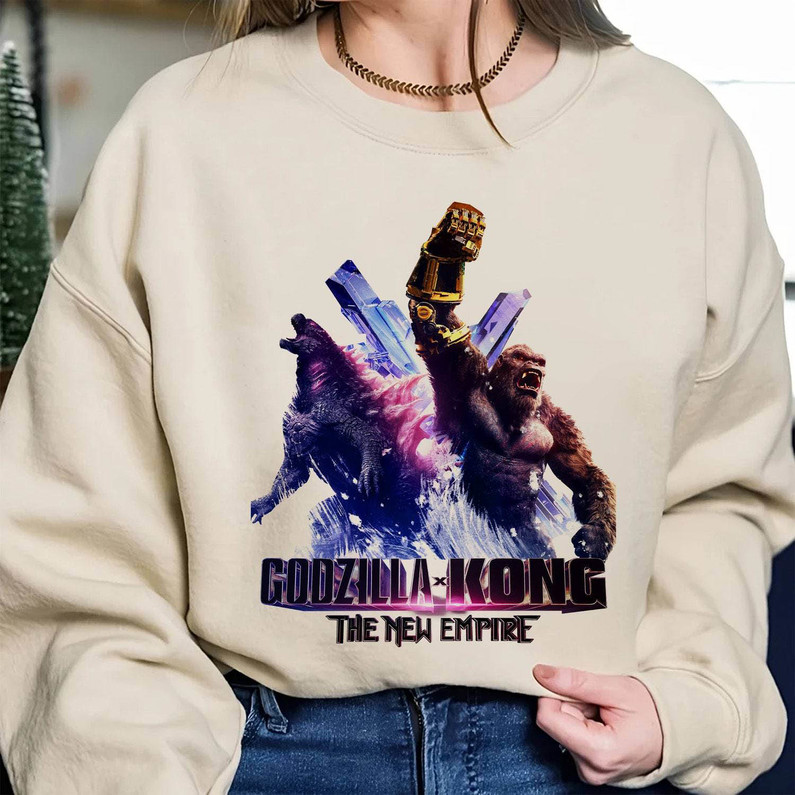 Godzilla X Kong The New Empire Shirt, Funny Godzilia Movie Unisex Hoodie Crewneck Sweatshirt