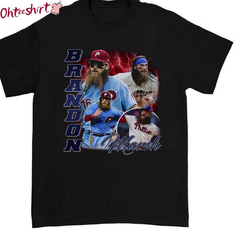 Vintage Brandon Marsh Shirt , Philadelphia Baseball Unisex Hoodie Long Sleeve