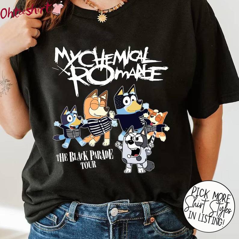 Blueey Muffin My Chemical Romance Shirt, Blueey Disney Movies Tee Tops T-Shirt