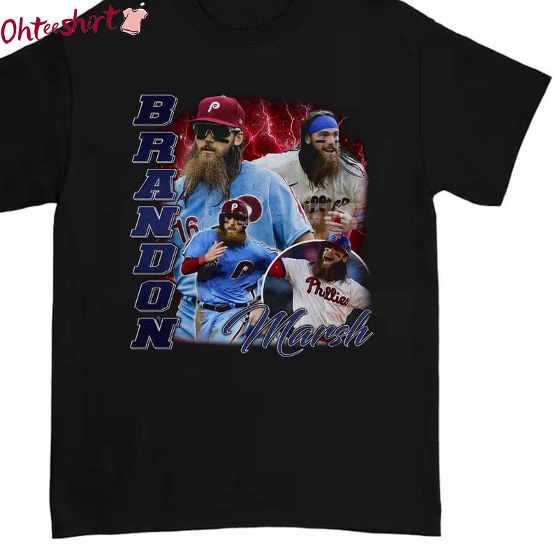 Vintage Brandon Marsh Shirt , Philadelphia Baseball Unisex Hoodie Long Sleeve