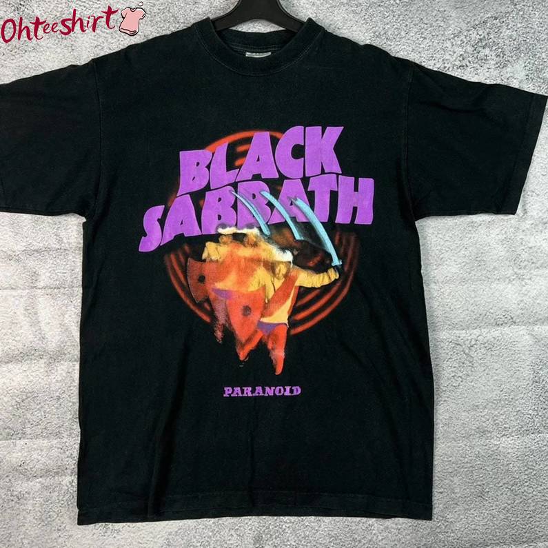 Black Sabbath Paranoid Album Shirt, Album Cover Crewneck Sweatshirt Short Sleeve