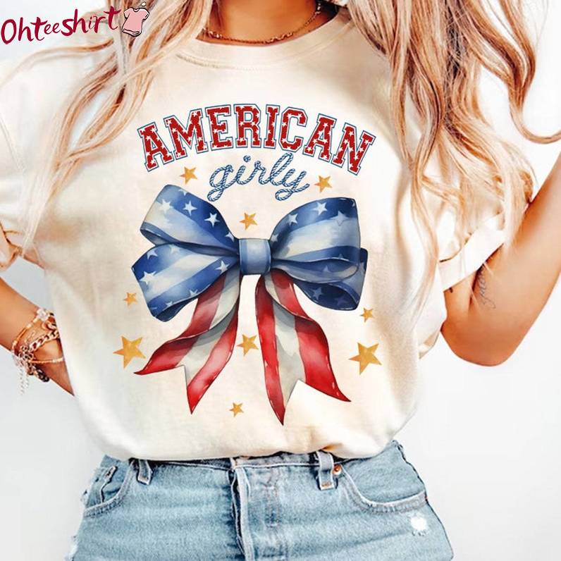 Funny Coquette 4th Of July Shirt, Coquette 4th Of July Shirt Long Sleeve Tee Tops