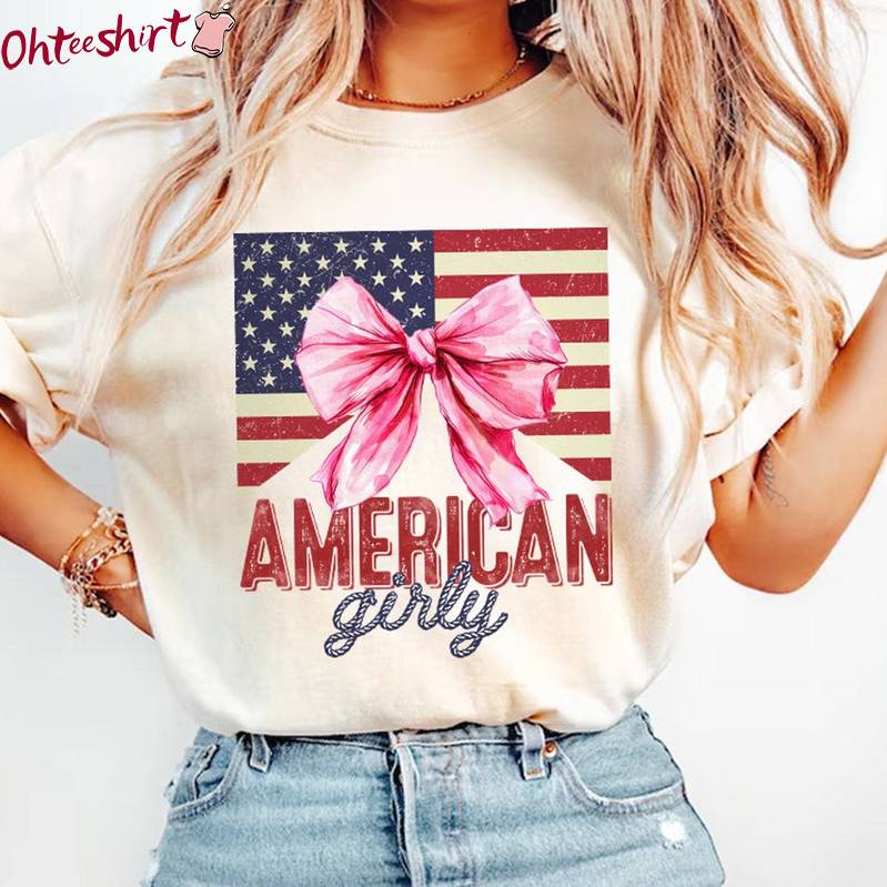 Coquette American Girly Shirt, Coquette 4th Of July Crewneck Sweatshirt T-Shirt