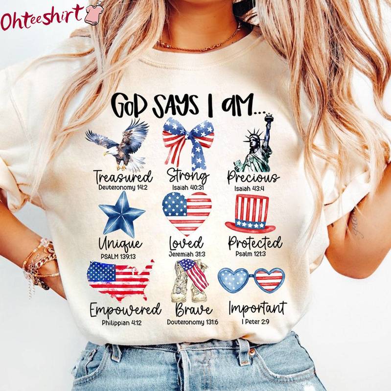 Coquette God Says I Am 4th Of July Shirt, Important Symbol Short Sleeve Tank Top