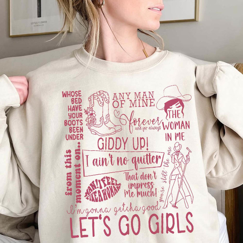 Lets Go Girls Country Music Shirt, Shania Twain Unisex Hoodie Short Sleeve