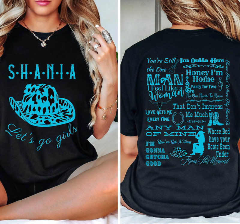 Shania Twain Concert Shirt, Shania Twain Tracklist Short Sleeve Sweatshirt