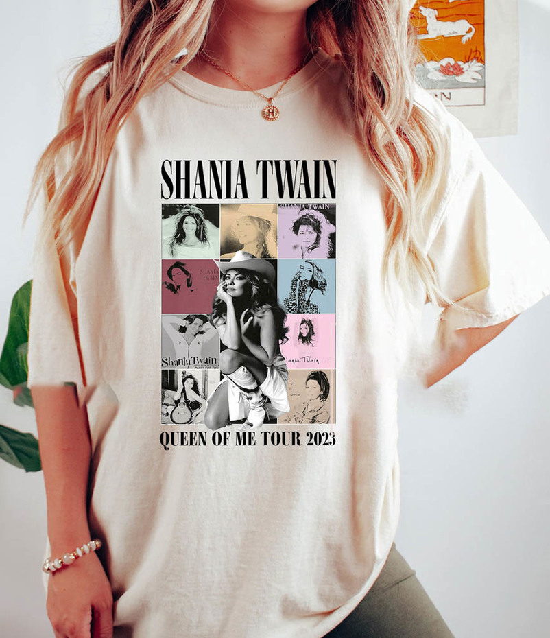 Comfort Shania Twain Queen Of Me Tour Shirt, Vintage Crewneck Unisex T-Shirt