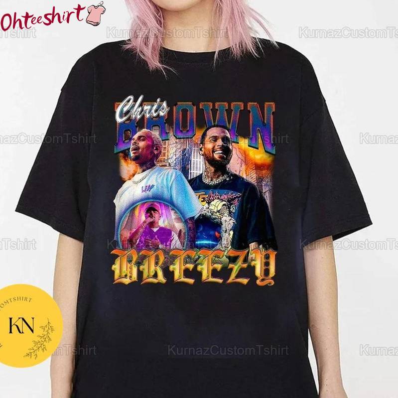 Creative Chris Brown Breezy Shirt, Shine With Idols Crewneck Sweatshirt Long Sleeve