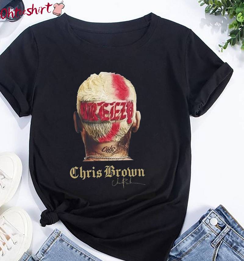 Signature Chris Brown Breezy Shirt, Hip Hop Graphic Long Sleeve Tee Tops