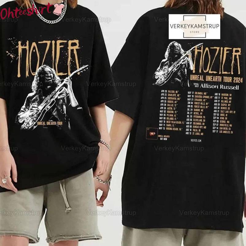 Limited Hozier Unreal Unearth Tour 2 Sides Shirt, 2024 Music Tour Long Sleeve Tank Top