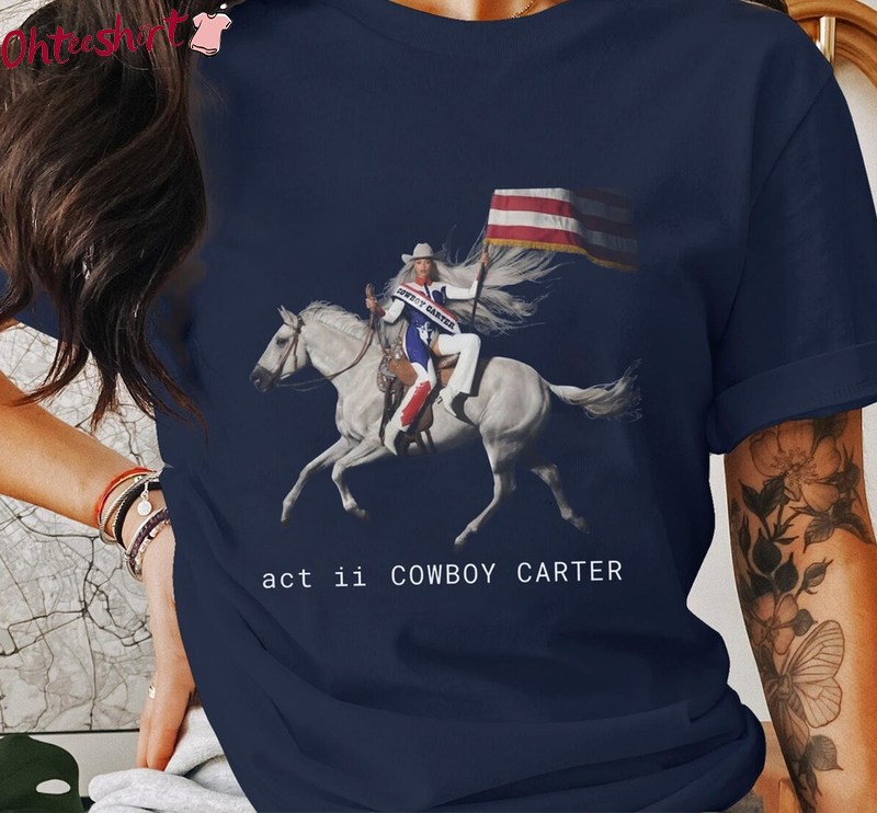 Vintage Cowboy Carter Shirt, Act Ii White Horse Unisex Hoodie Crewneck Sweatshirt