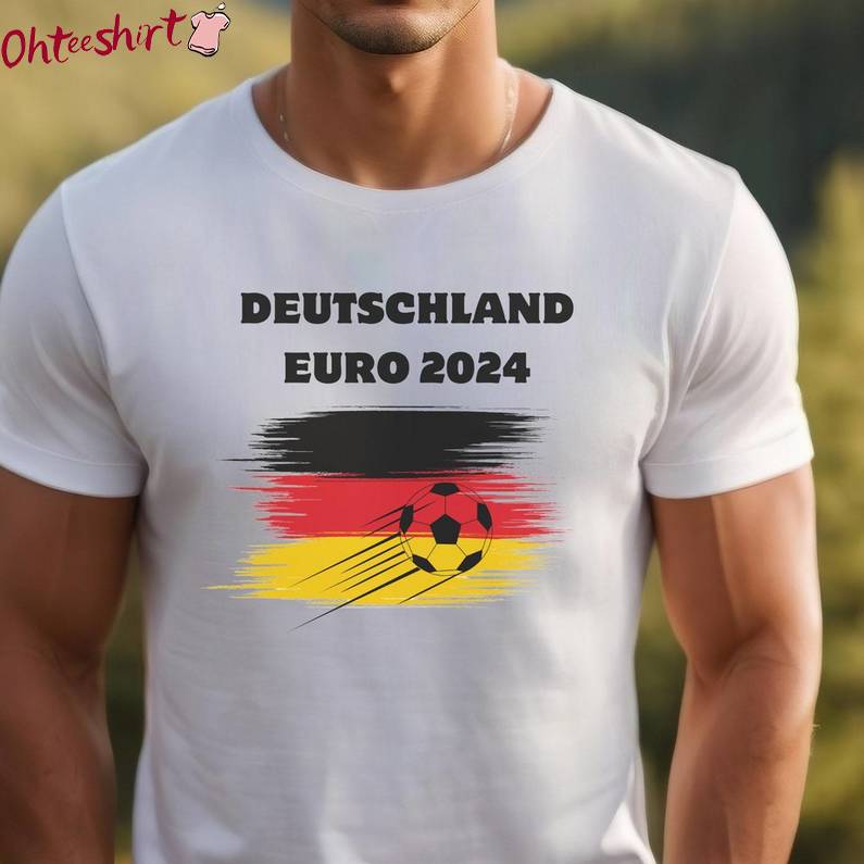 Deutschland Euro 2024 T Shirt, Vintage 3 Color Printing Short Sleeve Long Sleeve