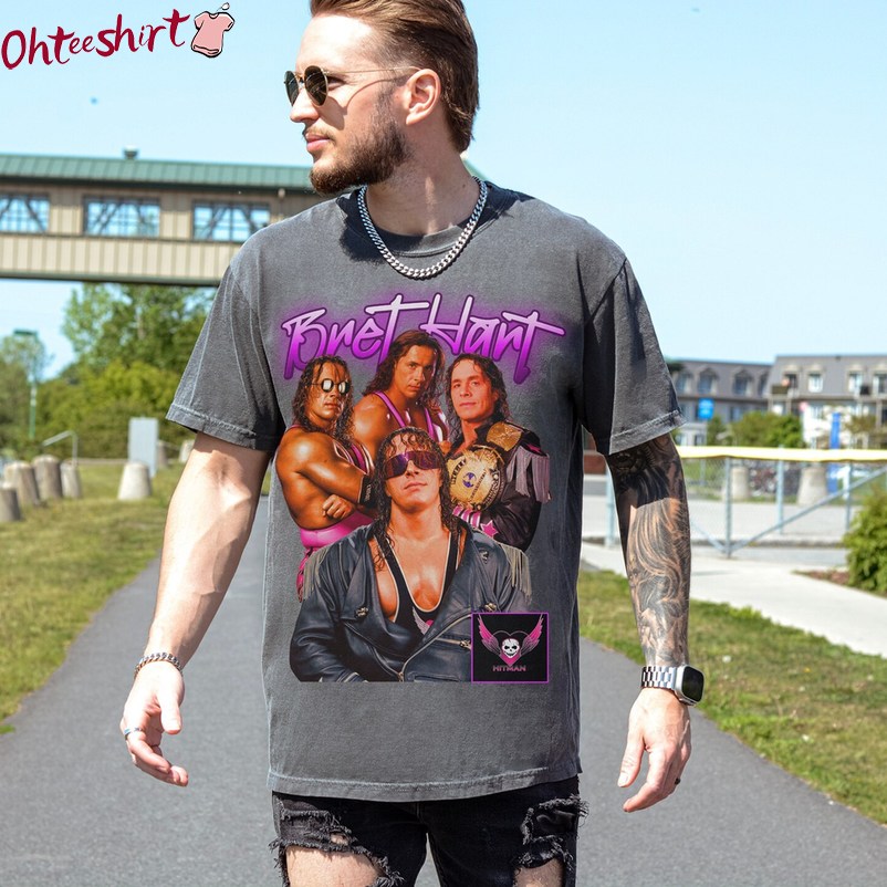 Bret Hart Comfort Colors Shirt, Wrestling Unisex T Shirt Unisex Hoodie Gifts For Fan
