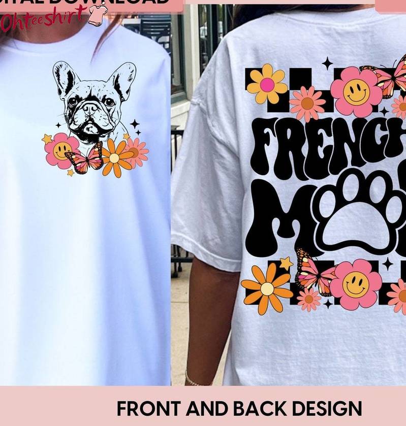 Groovy French Bulldog Mom Unisex Hoodie, Creative Frenchie Mom Shirt Sweatshirt