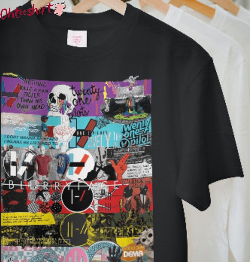 Vintage Twenty One Pilots Shirt, Collage Clancy 2024 World Tour Short Sleeve T Shirt