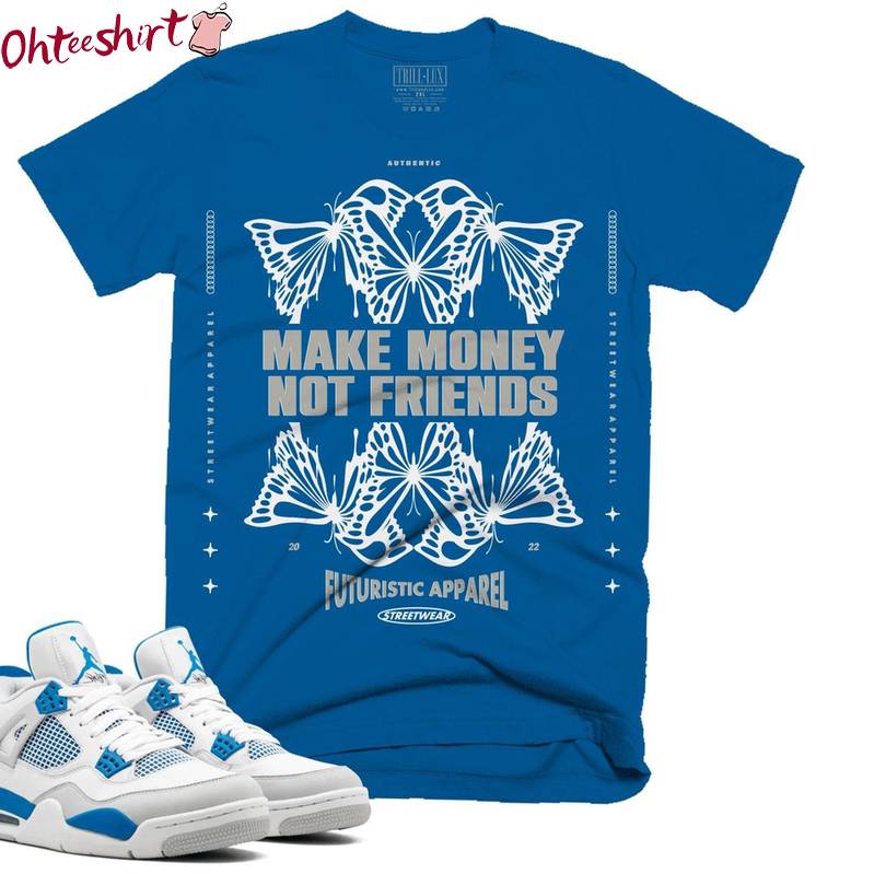 Creative Make Money Jordan Sweatshirt , New Rare Jordan 4 Military Blue Shirt Long Sleeve