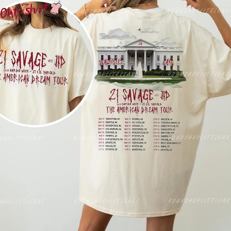 New Rare Savage Tour 2024 Sweatshirt , Comfort 21 Savage Shirt Short Sleeve